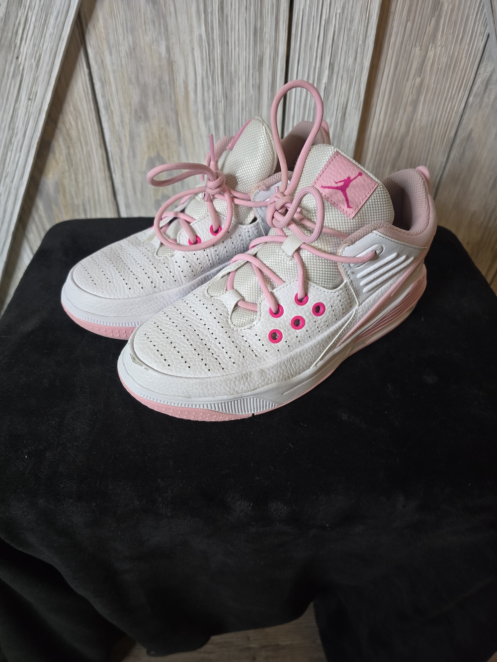 Jordan Kids' White and Pink Athletic Sneakers